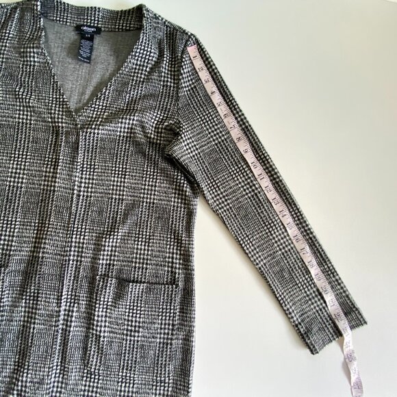 Olsen Gray & Black Houndstooth Long Cardigan Sz 6 - Picture 8 of 15